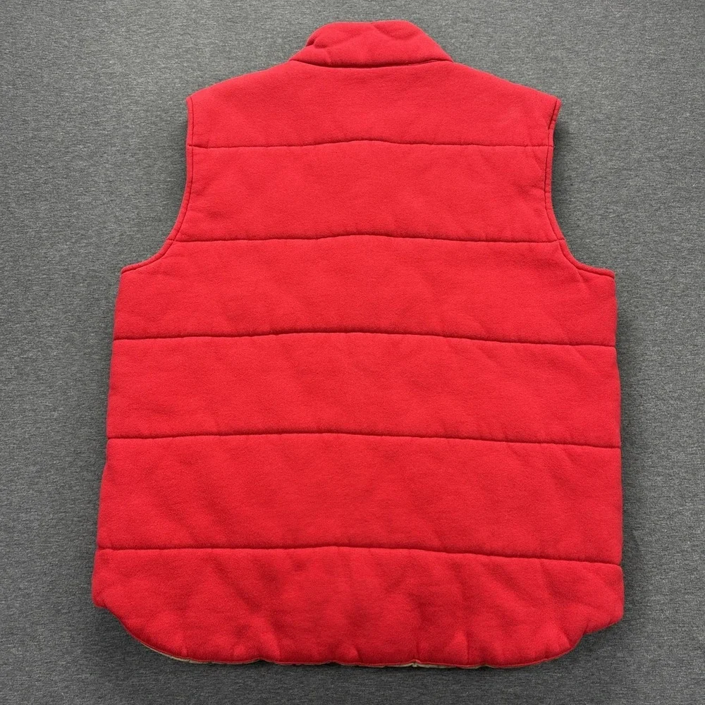 Vintage Polo Ralph Lauren Puffer Vest Gilet Mens XL Full Zip Button Lined Red